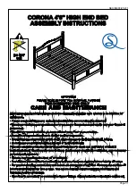 Seconique Furniture CORONA 4'6" HIGH END BED Assembly Instructions Manual preview