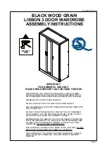 Seconique BLACK WOOD GRAIN LISBON 3 DOOR WARDROBE Assembly Instructions Manual предпросмотр