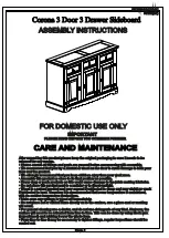 Seconique Corona 3 Door 3 Drawer Sideboard Assembly Instructions Manual предпросмотр