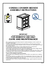 Предварительный просмотр 1 страницы Seconique CORONA 3 DRAWER BEDSIDE Assembly Instructions Manual