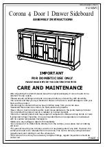 Seconique Corona 4 Door 1 Drawer Sideboard Assembly Instructions Manual предпросмотр