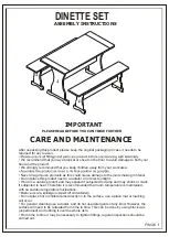 Предварительный просмотр 1 страницы Seconique Corona Dinette Set Assembly Instructions