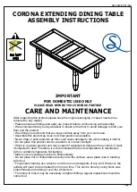 Seconique CORONA EXTENDING DINING TABLE Assembly Instructions Manual предпросмотр