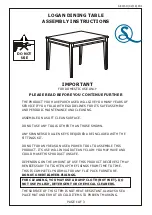 Seconique LOGAN DINING TABLE Assembly Instructions Manual предпросмотр