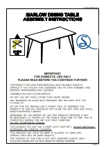 Seconique MARLOW DINING TABLE Assembly Instructions Manual предпросмотр