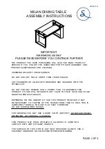 Seconique Milan Dining Table 400-401-134 Assembly Instructions Manual предпросмотр