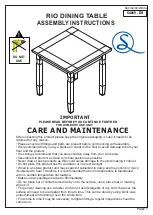 Предварительный просмотр 1 страницы Seconique RIO DINING TABLE Assembly Instructions Manual