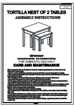 Предварительный просмотр 1 страницы Seconique TORTILLA NEST OF 2 TABLES Assembly Instructions