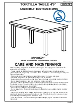 Предварительный просмотр 1 страницы Seconique TORTILLA TABLE Assembly Instructions Manual