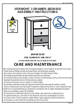 Preview for 1 page of Seconique VERMONT 3 DRAWER BEDSIDE Assembly Instructions Manual