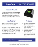 Preview for 1 page of SecuGen Hamster Pro 20 Quick Start Manual