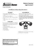 Preview for 1 page of Secure Home SH-9910AU Installation And Operating Instructions Manual