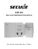 Secure SSR 302 User And Installation Instructions Manual предпросмотр