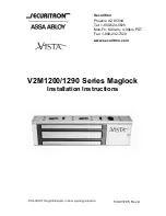 Предварительный просмотр 1 страницы Securitron Vista V2M1200 Installation Instructions Manual