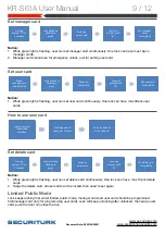 Предварительный просмотр 9 страницы Securiturk KR-S61A User Manual