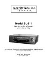 Preview for 1 page of Security Labs SL611 User Manual