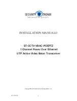 Security Tronix ST-CCTV-VBAC-POEPTZ Installation Manual preview