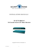 Security Tronix ST-CCTV-VBAC16 Installation Manual preview