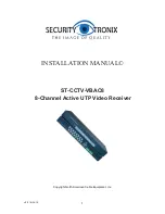 Preview for 1 page of Security Tronix ST-CCTV-VBAC8 Installation Manual