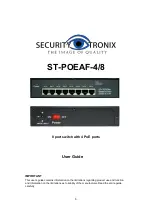 Preview for 1 page of Security Tronix ST-POEAF-4/8 User Manual