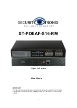 Preview for 1 page of Security Tronix ST-POEAF-S16-RM User Manual