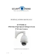 Preview for 1 page of Security Tronix ST-PTZ480-22 Installation Manual