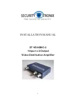 Security Tronix ST-VDABNC-2 Installation Manual preview