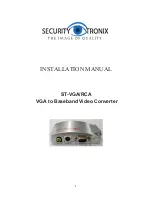 Preview for 1 page of Security Tronix ST-VGA/RCA Installation Manual