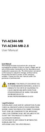 Preview for 1 page of Security Tronix TVI-AC344-MB User Manual