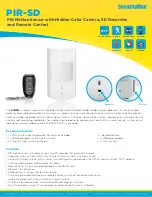 SecurityMan PIR-SD Specifications preview