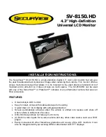 SecurView SV-8150.HD Installation Instructions предпросмотр