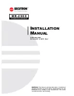 Secutron MR-2900 Installation Manual предпросмотр