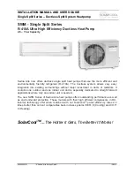 Sedna Aire Solar Cool SWM Single Installation Manual And User'S Manual preview