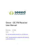 Предварительный просмотр 1 страницы Seeed Grove - I2C FM User Manual