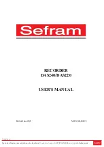 SEFRAM DAS220 User Manual предпросмотр