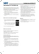 Preview for 9 page of Seg Cordoba 66cm Operating Instructions Manual