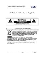 Preview for 27 page of Seg CR 105K Operating Instructions Manual