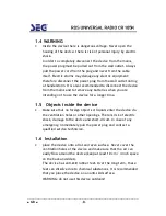 Preview for 36 page of Seg CR 105K Operating Instructions Manual