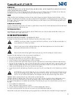 Preview for 5 page of Seg Florenz 55 Operating Instructions Manual