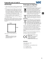 Preview for 27 page of Seg Florenz 55 Operating Instructions Manual