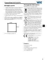 Preview for 109 page of Seg Florenz 55 Operating Instructions Manual