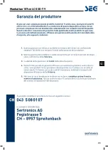 Предварительный просмотр 104 страницы Seg Manhattan Operating Instructions Manual