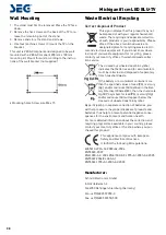 Предварительный просмотр 65 страницы Seg MICHIGAN Operating Instructions Manual