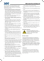 Preview for 38 page of Seg Minnesota Operating Instructions Manual