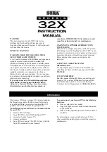 Sega 32X Instruction Manual preview