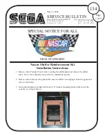 Sega Nascar Arcade Mini Standard Service Manual preview