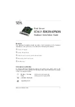 Предварительный просмотр 1 страницы SEH Hard disk drives Hardware Installation Manual