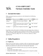 Preview for 1 page of SEH IC103-USBPOCKET Hardware Installation Manual