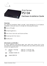 Предварительный просмотр 1 страницы SEH PS104 Hardware Installation Manual