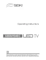 Предварительный просмотр 1 страницы Seiki SE39UY04EC Operating Instructions Manual